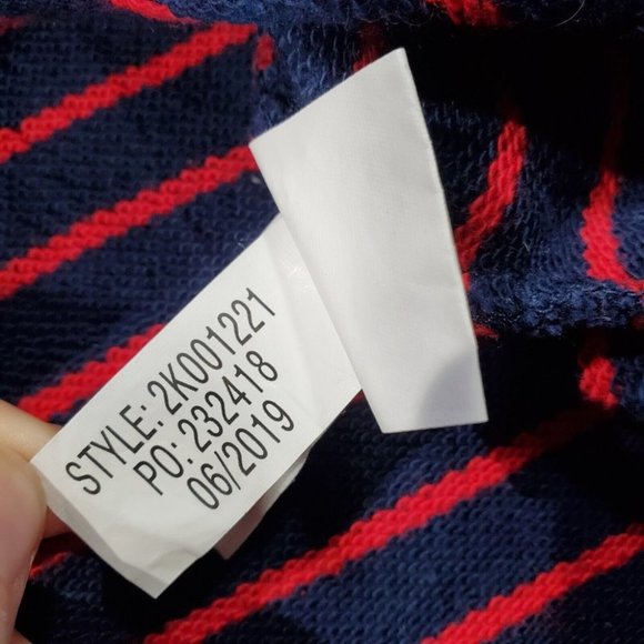 Vineyard Vines Sweater Womens Medium Long Sleeve  1/4 Button Striped Red Blue - Picture 6 of 9